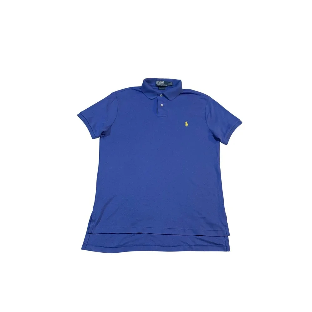 Polo Ralph Lauren Mens Custom Fit Blue Soft Cotton Short Sleeve Polo Shirt M - Picture 1 of 8